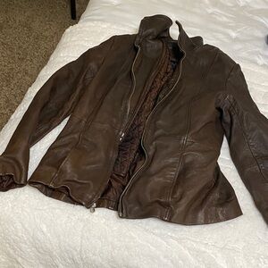 Source Unknown Rich Brown Leather Jacket
